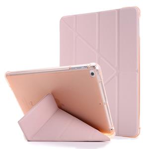 huismerk Voor iPad 9.7 (2018) & (2017) Airbag Deformatie Horizontale Flip Lederen Case met houder & penhouder(roze)