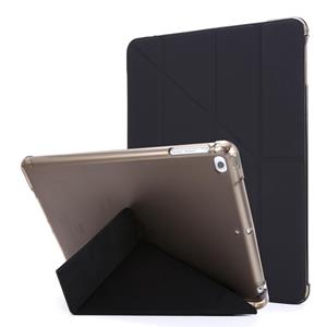 huismerk Voor iPad 9.7 (2018) & (2017) Airbag Deformatie Horizontale Flip Lederen Case met houder & penhouder(zwart)