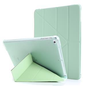 huismerk Voor iPad 9.7 (2018) & (2017) Airbag Deformatie Horizontale Flip Lederen Case met houder & penhouder(MintGroen)