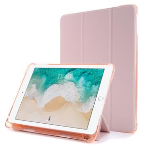 huismerk Voor iPad 9.7 (2018) & (2017) Airbag Horizontale Flip Lederen Kast met drievoudige houder & penhouder(roze)