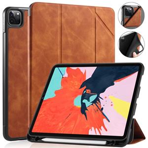 dg.ming Voor iPad Pro 11 (2020) DG. MING See Series Horizontale Flip Leather Case met Holder & Pen Tray(Brown)