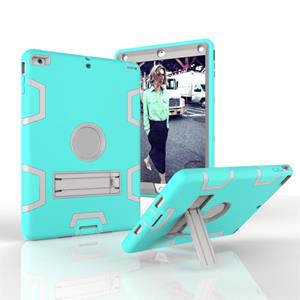 huismerk Voor iPad Air Shockproof PC + Siliconen beschermhoes met houder (Groen Grijs)