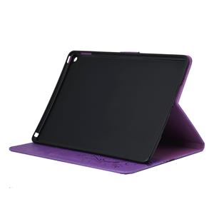 huismerk Voor iPad Air 2 ingedrukt bloemen vlinder patroon horizontale Flip PU lederen draagtas met magnetische Buckle & houder & Card Slots & Wallet(Purple)