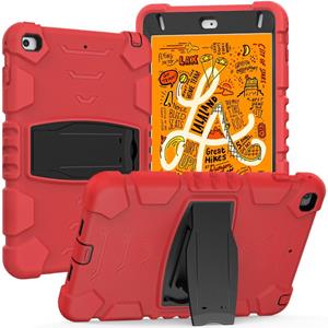 huismerk 3-laags beschermingsscherm Frame + PC + Siliconen Schokbestendig Combinatiecombinatie met Houder voor iPad Mini 5/4 (rood + zwart)