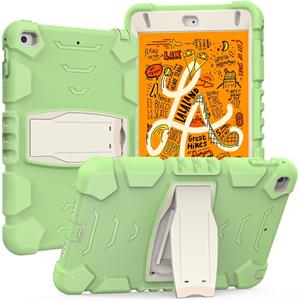 huismerk 3-laags beschermingsscherm frame + pc + siliconen schokbestendige combinatiekast met houder voor iPad mini 5/4 (Matcha groen)