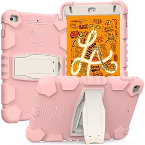 huismerk 3-laags bescherming scherm frame + pc + siliconen schokbestendige combinatie geval met houder voor iPad mini 5 / 4 (Cherry Blossoms roze)