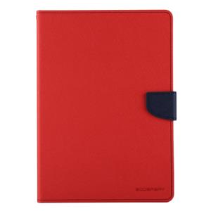 huismerk MERCURY GOOSPERY FANCY DIARY for iPad Air 2 Cross textuur lederen draagtas met kaartsleuf & houder & Wallet(Red)