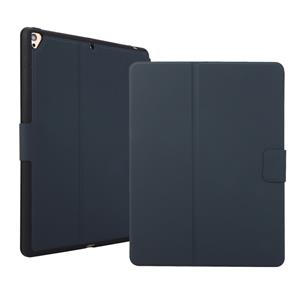 huismerk Voor iPad 9.7 (2018) / (2017) Elektrisch geperste textuur horizontale flip lederen behuizing met Houder & Pen Slot (donkergrijs)