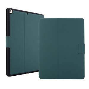 huismerk Voor iPad 9.7 (2018) / (2017) Elektrisch geperste textuur horizontale flip lederen behuizing met Houder & Pen Slot(Donkergroen)