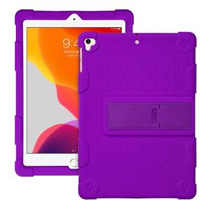 huismerk All-inclusive Silicone Shockproof Case met houder voor iPad 9.7 2018/2017 / AIR 2 / AIR / PRO 9.7 2016 (PAARS)