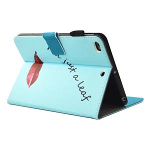 huismerk iPad 9.7 inch 2017 / Air 2 horizontaal Lippen en woorden patroon PU leren Flip Hoesje met slaap / ontwaak functie houder en opbergruimte voor pinpas