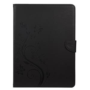 huismerk Voor iPad Pro 11 (2020) Butterfly Flower Embossing Pattern Horizontale Flip Lederen Case met Holder & Card Slots & Wallet(Zwart)