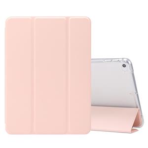 huismerk Voor iPad mini (2019) / mini 4 3-vouwend elektrisch geperste huidtextuur Horizontale flip schokbestendige transparante TPU + PU lederen hoes met houde