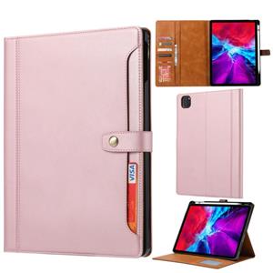 huismerk Kalfstextuur Dubbele vouwsluiting horizontale flip lederen kast met Photo Frame & Holder & Card Slots & Wallet Voor iPad Pro 11 inch (2020)(RoséGoud)