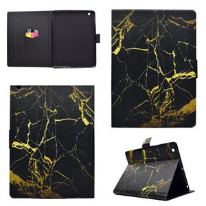 huismerk Voor iPad 5 / 6 Horizontale Flip Lederen Case met Holder & Card Slot & Sleep / Wake-up Function(Black Gold)