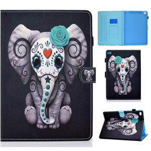 huismerk Geschilderd patroon TPU horizontale flip lederen beschermhoes voor iPad Air / Air2 / 9.7 (2017 2018)(Rose Elephant)