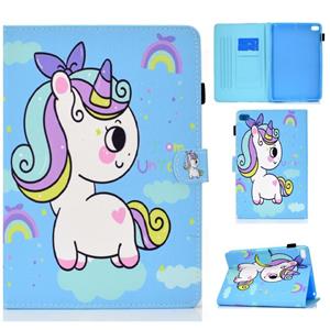 huismerk Geschilderd patroon TPU horizontale flip lederen beschermhoes voor iPad mini / mini 2 / mini 3 / mini 4 (Rainbow Unicorn)