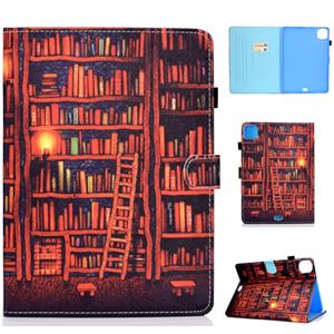 huismerk Voor iPad Pro 11 2020 Naaidraad TPU Links en Rechts Plat Lederen Hoes met slaapfunctie & Card Slot & Buckle Anti-slip Strip en Pen Cover(Boekenplank)