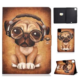 huismerk Voor iPad Pro 11 2020 Voltage TPU Links en Rechts Open Platte lederen case met slaapfunctie & card buckle antislipstrip(Shar Pei)