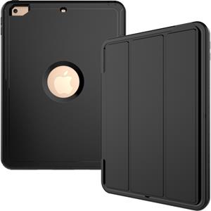 huismerk Voor iPad 9 7 (2018) & iPad 9 7 (2017) 3-voudig magnetische beschermhoes met Smart Cover Auto-slaap & Awake Function(Black)