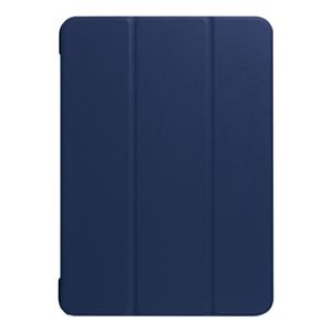 huismerk iPad 9.7 inch 2017 horizontaal Custer structuur PU leren Flip Hoesje met drievouws houder en slaap / ontwaak functie (donker blauw)