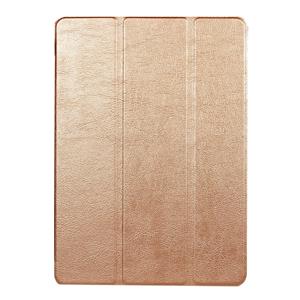 huismerk iPad 9.7 inch 2017 horizontaal Custer structuur PU leren Flip Hoesje met drievouws houder en slaap / ontwaak functie (goudkleurig)