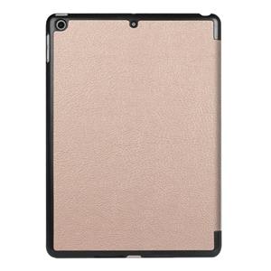 huismerk iPad 9.7 inch 2017 horizontaal Custer structuur PU leren Flip Hoesje met drievouws houder en slaap / ontwaak functie (roze goudkleurig)