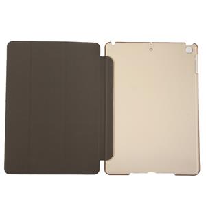 huismerk iPad 9.7 inch (2017) & iPad Air horizontaal Zijde structuur PU leren Flip Hoesje met drievouws houder (goudkleurig)