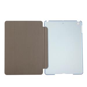 huismerk iPad 9.7 inch (2017) & iPad Air horizontaal Zijde structuur PU leren Flip Hoesje met drievouws houder (blauw)