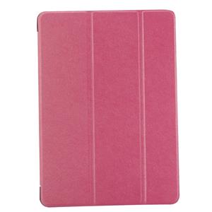 huismerk iPad 9.7 inch (2017) & iPad Air horizontaal Zijde structuur PU leren Flip Hoesje met drievouws houder (hard roze)