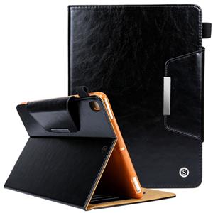 Huismerk Crazy Horse textuur horizontale Flip Case voor iPad 9 7 (2018) & iPad 9.7 inch (2017) met houder & Card Slots(Black)