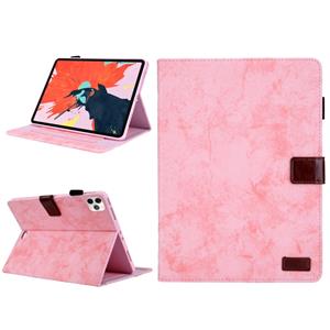 huismerk Voor iPad Pro 11 (2020) & (2018) Marble Style Cloth Texture Tablet PC Protective Leather Case with Bracket & Card Slot & Photo Holder(Pink)