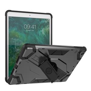 huismerk Voor iPad 9.7 (2018) & (2017) Escort Series TPU + PC Shockproof Beschermhoes met houder(zwart)