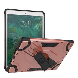 huismerk Voor iPad 9.7 (2018) & (2017) Escort Series TPU + PC Shockproof Beschermhoes met houder(Rose Gold)