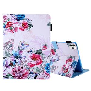 huismerk Voor iPad Pro 11 (2020) & (2018) Painted Pattern Tablet PC Protective Leather Case met Bracket & Card Slot & Photo Holder(Rose Flower)