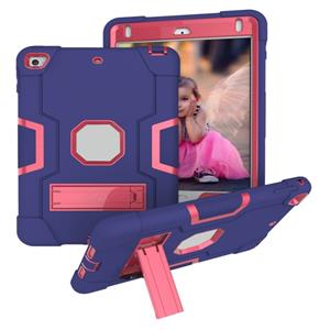 huismerk Voor iPad mini 3/2/1 siliconen + pc-beschermhoes met standaard (blauw + roze)