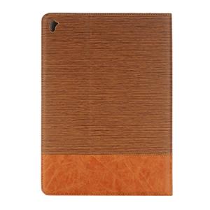 huismerk Kruis structuurhorizontaal Flip lederen hoesje met houder & opbergruimte voor pinpassen & portemonnee voor iPad Pro 9.7 inch(bruin)