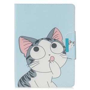 huismerk Voor iPad Mini (2019) Painted Pattern Horizontale Flip Lederen Case met Holder & Card Slots & Wallet(Cat)