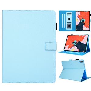 huismerk Haar zijdeachtige textuur effen kleur horizontale flip lederen geval met houder kaart slots & fotolijst anti-slip strip voor iPad Pro 11 inch (bla