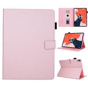 huismerk Haar zijdeachtige textuur effen kleur horizontale flip lederen geval met houder kaart slots fotolijst anti-slip strip voor iPad Pro 11 inch (rose