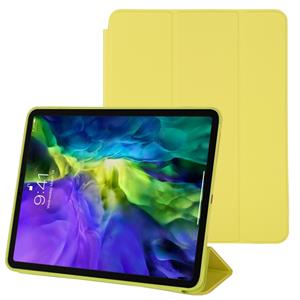 huismerk Voor iPad Pro 11 inch (2020) 3-voudige horizontale flip smart lederen hoes met slaap / wake-up functie & houder(geel)