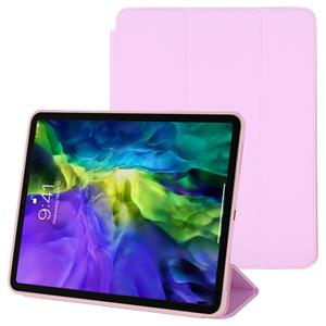 huismerk Voor iPad Pro 11 inch (2020) 3-voudige horizontale flip smart lederen hoes met slaap / wake-up functie & houder(roze)