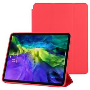 huismerk Voor iPad Pro 11 inch (2020) 3-voudige horizontale flip smart lederen hoes met slaap / wake-up functie & houder(rood)