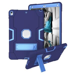 huismerk Contrast kleur robot schokbestendige siliconen + pc beschermhoes met houder voor iPad Pro 10 5 inch (2017) / Air 10 5 (2019) (marineblauw + blauw)