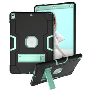 huismerk Contrast kleur robot schokbestendige siliconen + pc beschermhoes met houder voor iPad Pro 10 5 inch (2017) / Air 10 5 (2019) (zwart + mintgroen)