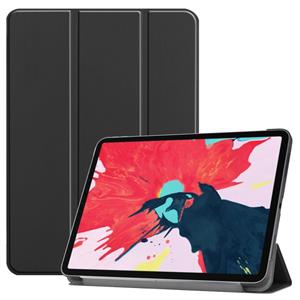 huismerk Voor iPad Pro 11 inch 2020 Custer Texture Smart PU Lederen Case met Sleep / Wake-up Function & 3-Fold Holder(Zwart)