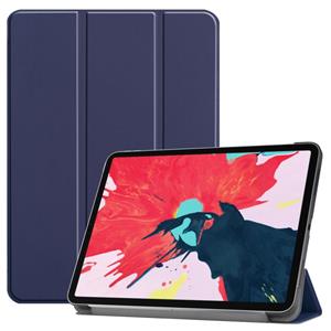 huismerk Voor iPad Pro 11 inch 2020 Custer Texture Smart PU Lederen Case met Sleep / Wake-up Function & 3-Fold Holder(Blauw)