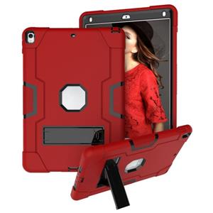 huismerk Contrast kleur robot schokbestendige siliconen + pc beschermhoes met houder voor iPad Pro 10 5 inch (2017) / Air 10 5 (2019) (rood + zwart)