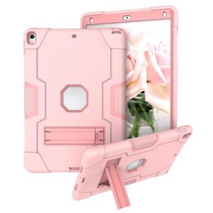 huismerk Contrast kleur robot schokbestendige siliconen + pc beschermhoes met houder voor iPad Pro 10 5 inch (2017) / Air 10 5 (2019)(Rose Gold)