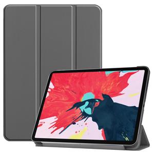 huismerk Voor iPad Pro 11 inch 2020 Custer Texture Smart PU Lederen Case met Sleep / Wake-up Function & 3-Fold Holder (Grijs)